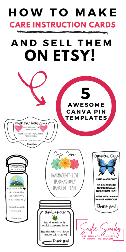 how to make care instruction cards for tumblers