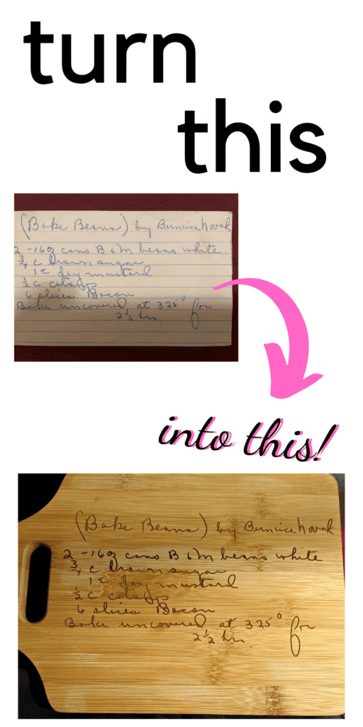 convert handwritten recipe to SVG