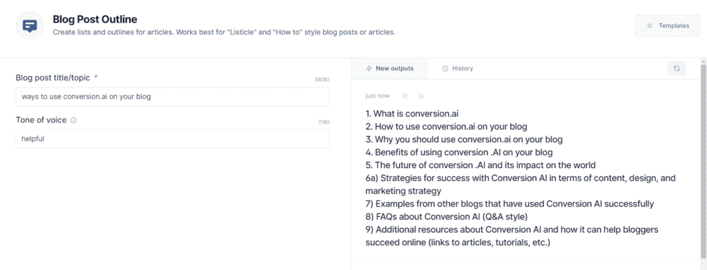 how to use conversion.ai screenshot